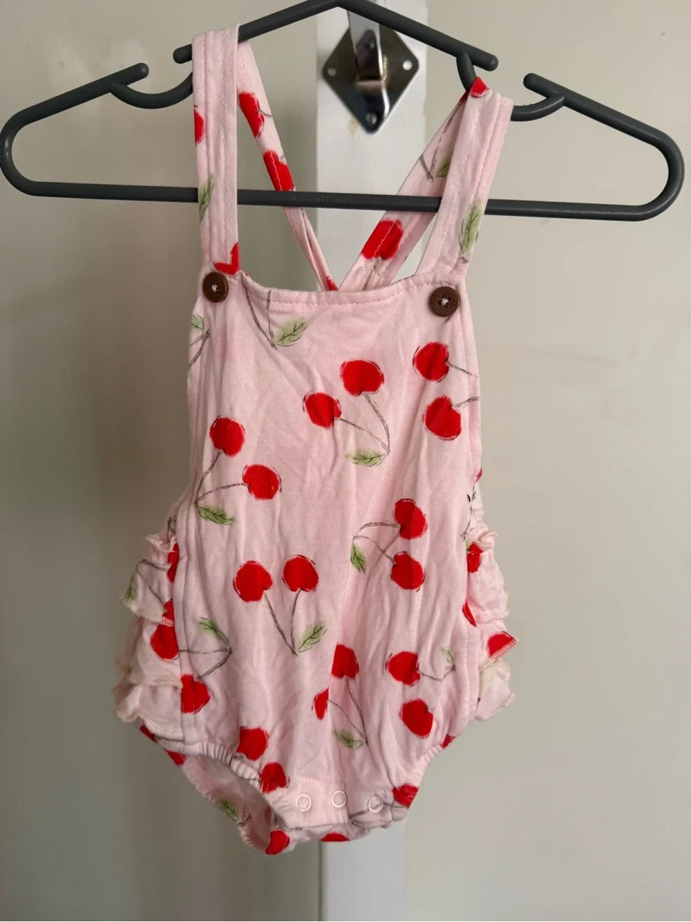 Mulberry Bamboo Cherry Ruffle Butt Romper